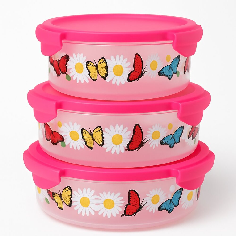 LocknLock Butterfly & Daisy Food Storage Containers - Set of 3